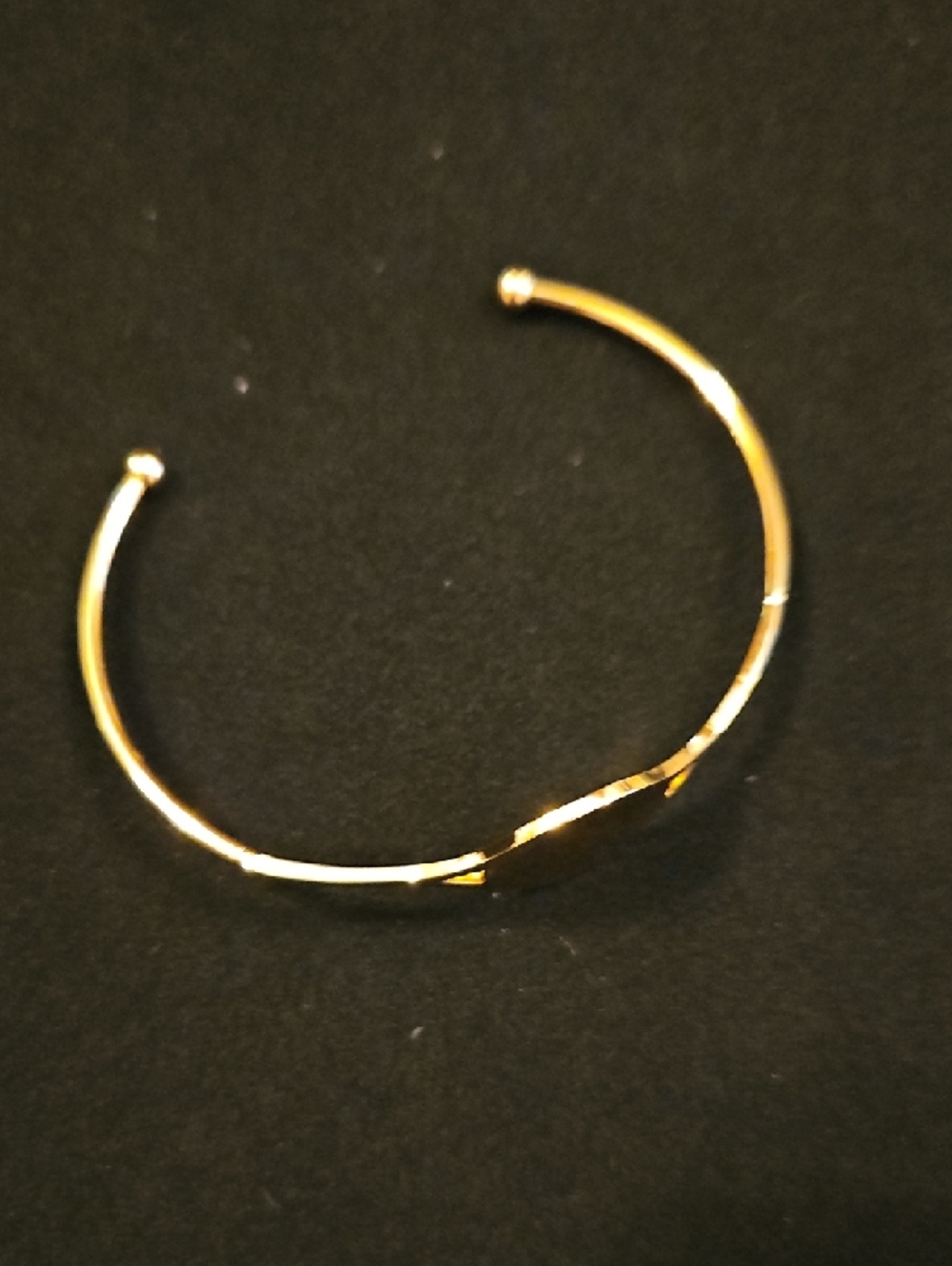 Gold Tone Signet Bangle Bracelet - Women Jewelry - Picture 2 of 2